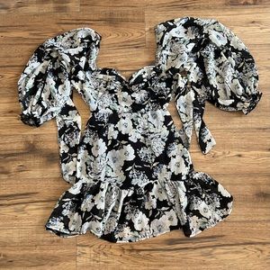 Love Triangle Moonstruck Floral Cutout Mini Dress